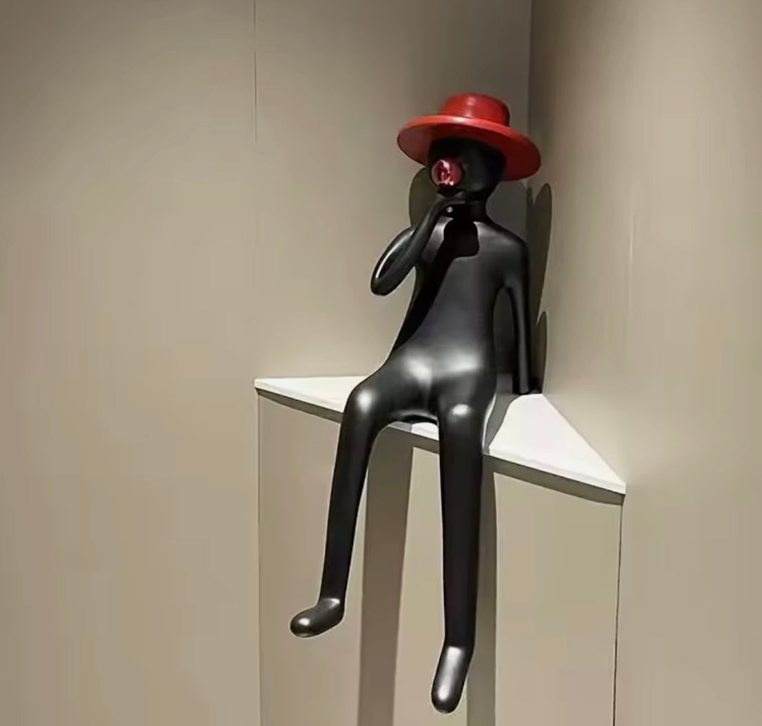 Modern Hat Wearing Sitting PostureBluwing Abstract