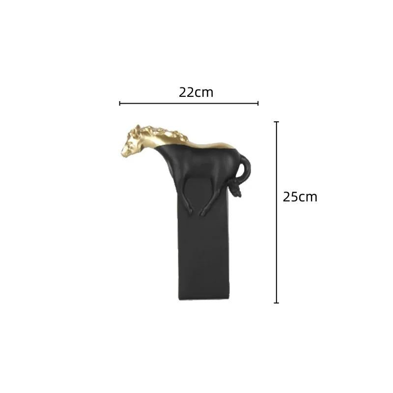 Resin black and Gold Horses