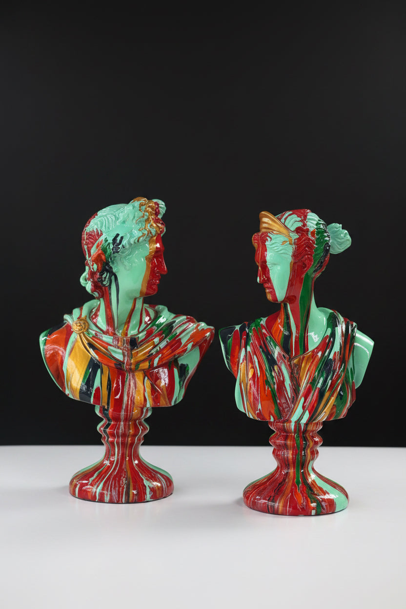 Romanian Resin Statues set of 2
