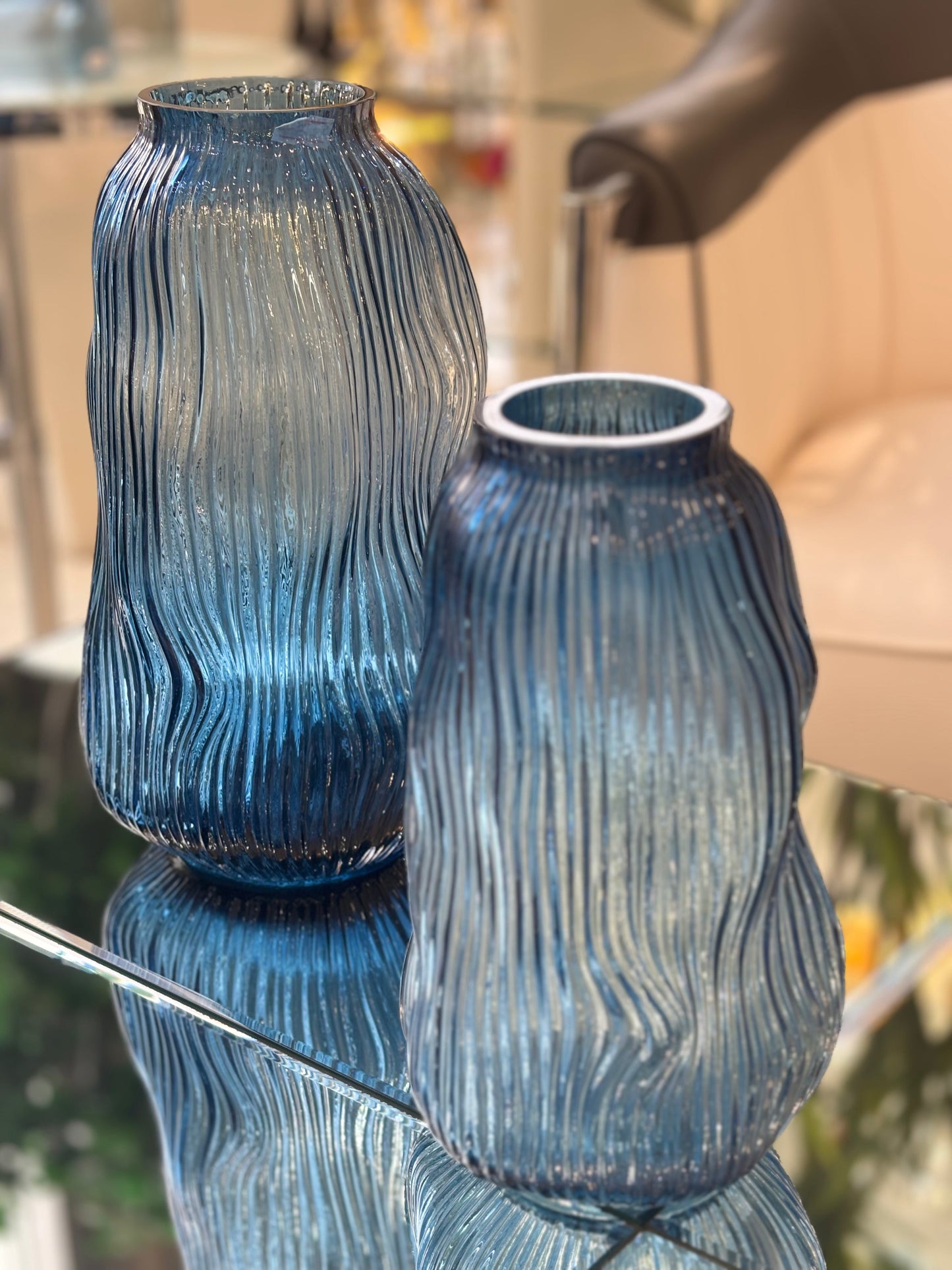 Blue vases set of 2