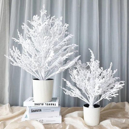Pvc white flocking tree