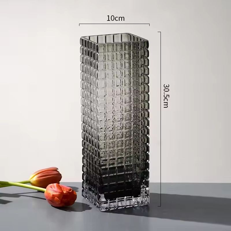Luxury clear : amber/grey/transparent flower vase set of 2