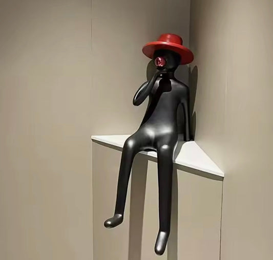 Modern Hat Wearing Sitting PostureBluwing Abstract