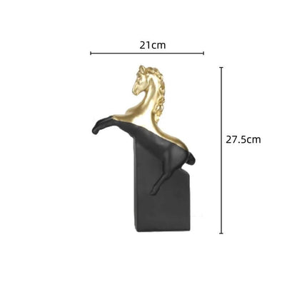 Resin black and Gold Horses