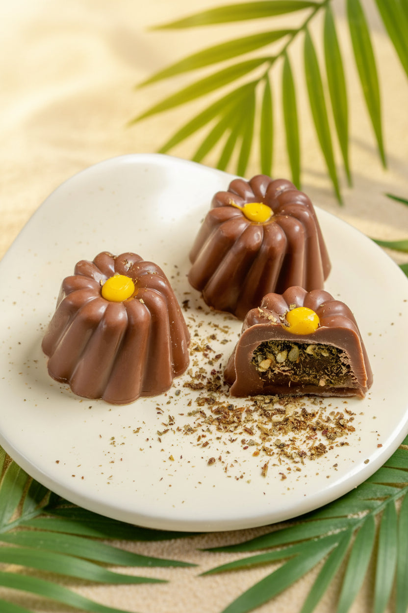 Chocolate Zaatar with caramel