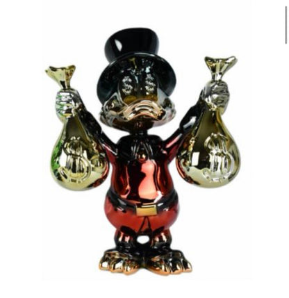 Famous Cartoon Art Sculpture Electroplating Rich Donald Duck