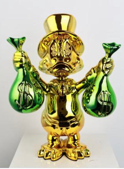 Famous Cartoon Art Sculpture Electroplating Rich Donald Duck