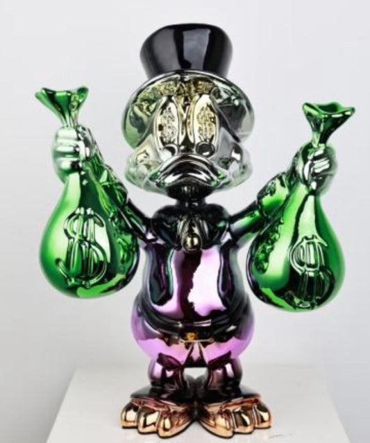 Famous Cartoon Art Sculpture Electroplating Rich Donald Duck