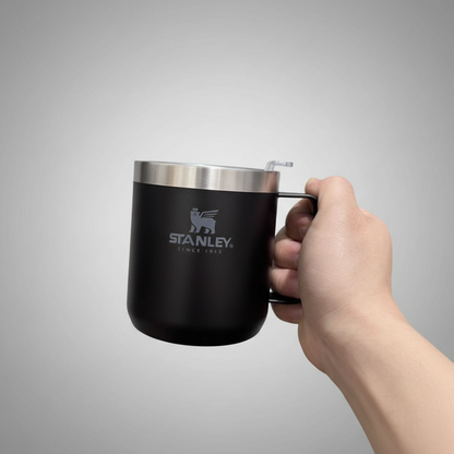 Stanley Vacuum Insulated Tumbler-Stainless Steel Camp Mug, Matte Black, 0.35L