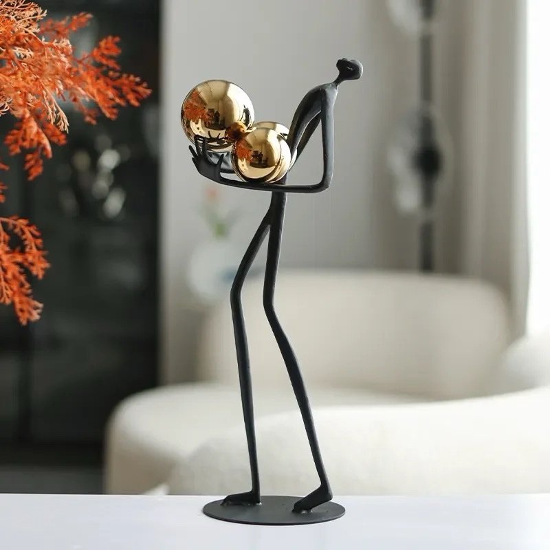 Holding Ball Figure Sculpture Design Decor New Creative Home Office Accessories
