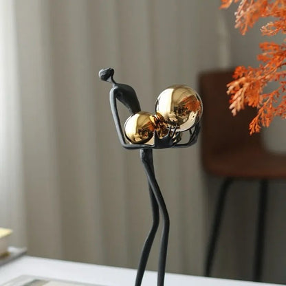 Holding Ball Figure Sculpture Design Decor New Creative Home Office Accessories