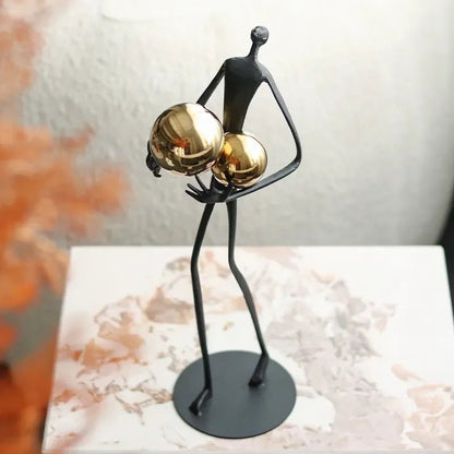 Holding Ball Figure Sculpture Design Decor New Creative Home Office Accessories
