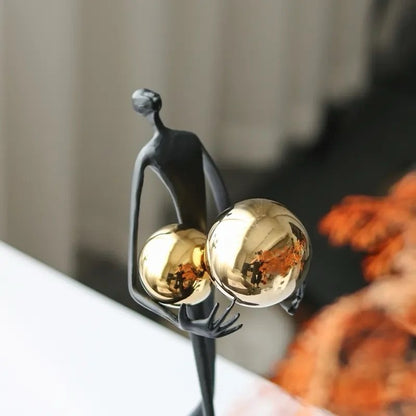 Holding Ball Figure Sculpture Design Decor New Creative Home Office Accessories