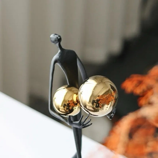 Holding Ball Figure Sculpture Design Decor New Creative Home Office Accessories