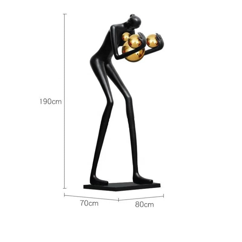 Human-shaped large body decoration art sculpture ball resin