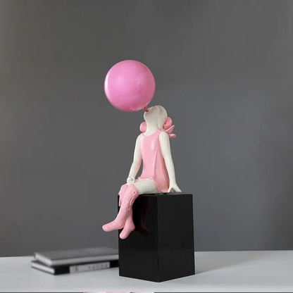 Nordic girl blowing bubble