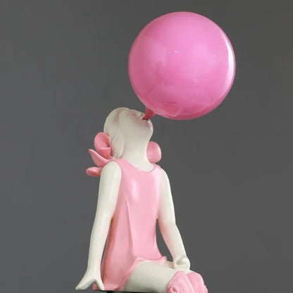 Nordic girl blowing bubble