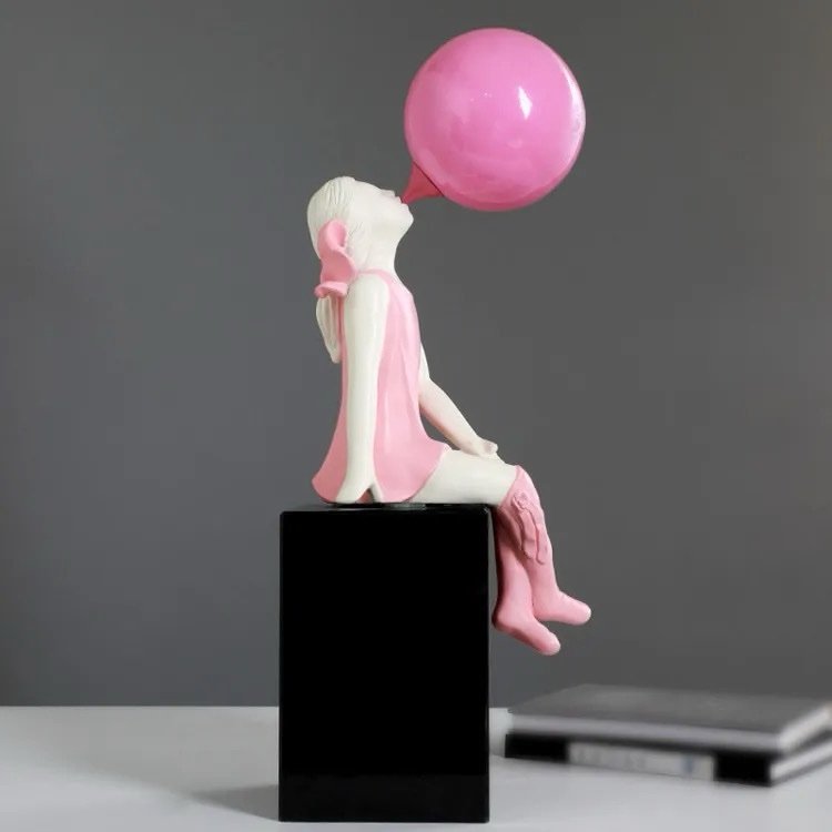 Nordic girl blowing bubble