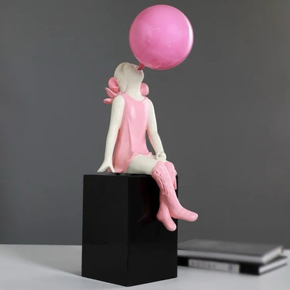 Nordic girl blowing bubble