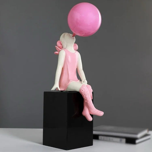 Nordic girl blowing bubble