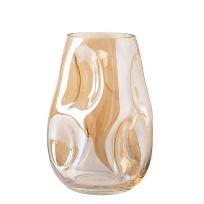 26 CM, Irregular Shape Glass Vase for Living Room, Office, Porch, Desktop