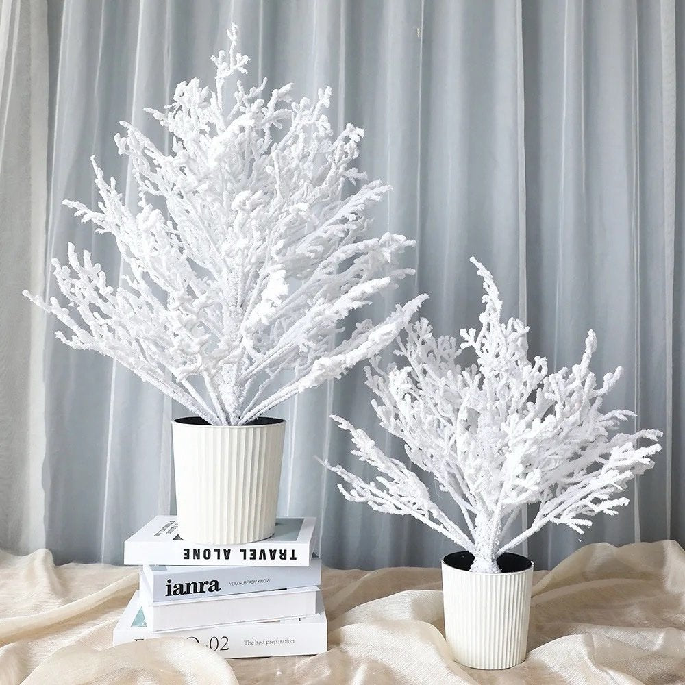 Pvc white flocking tree
