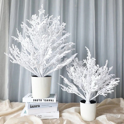 Pvc white flocking tree