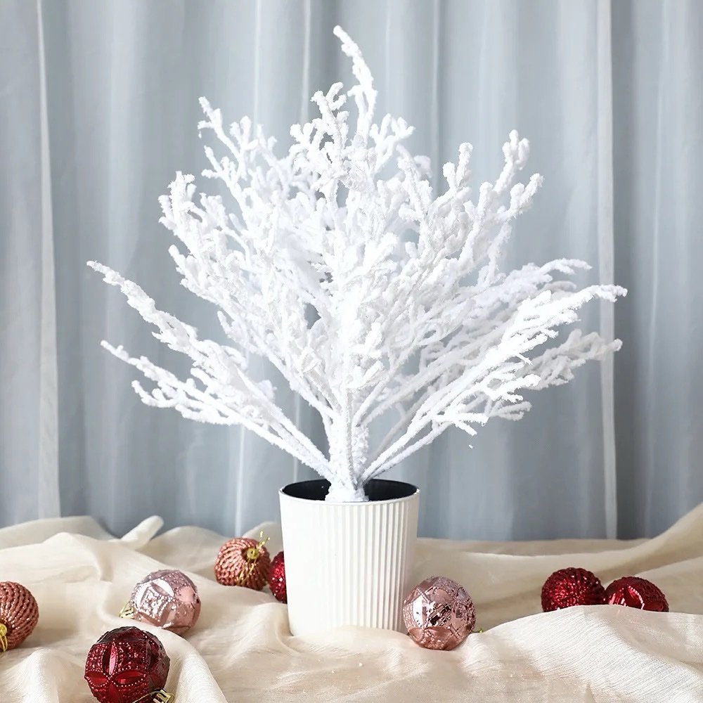 Pvc white flocking tree