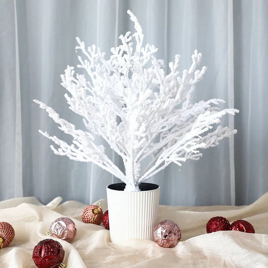Pvc white flocking tree