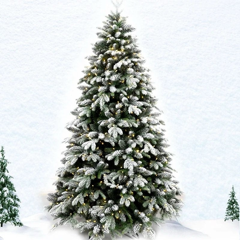 Flocking white Christmas tree