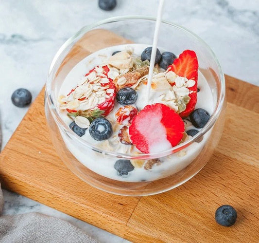 Glass bowl dessert bowl transparent heat insulation set of 6