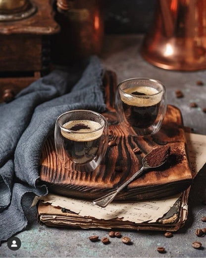 Ecooe Double Wall Glass Espresso Coffee Cups