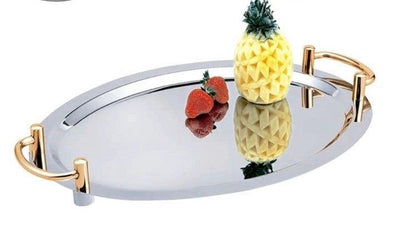 Stainless Tray with handle (Gold/Silver)