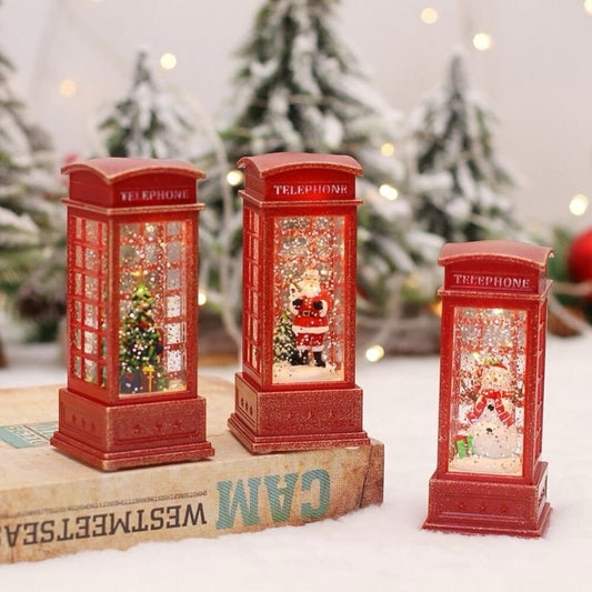 Globe Snow Lantern Christmas Lighted Water with Musical Glitter Santa Battery
