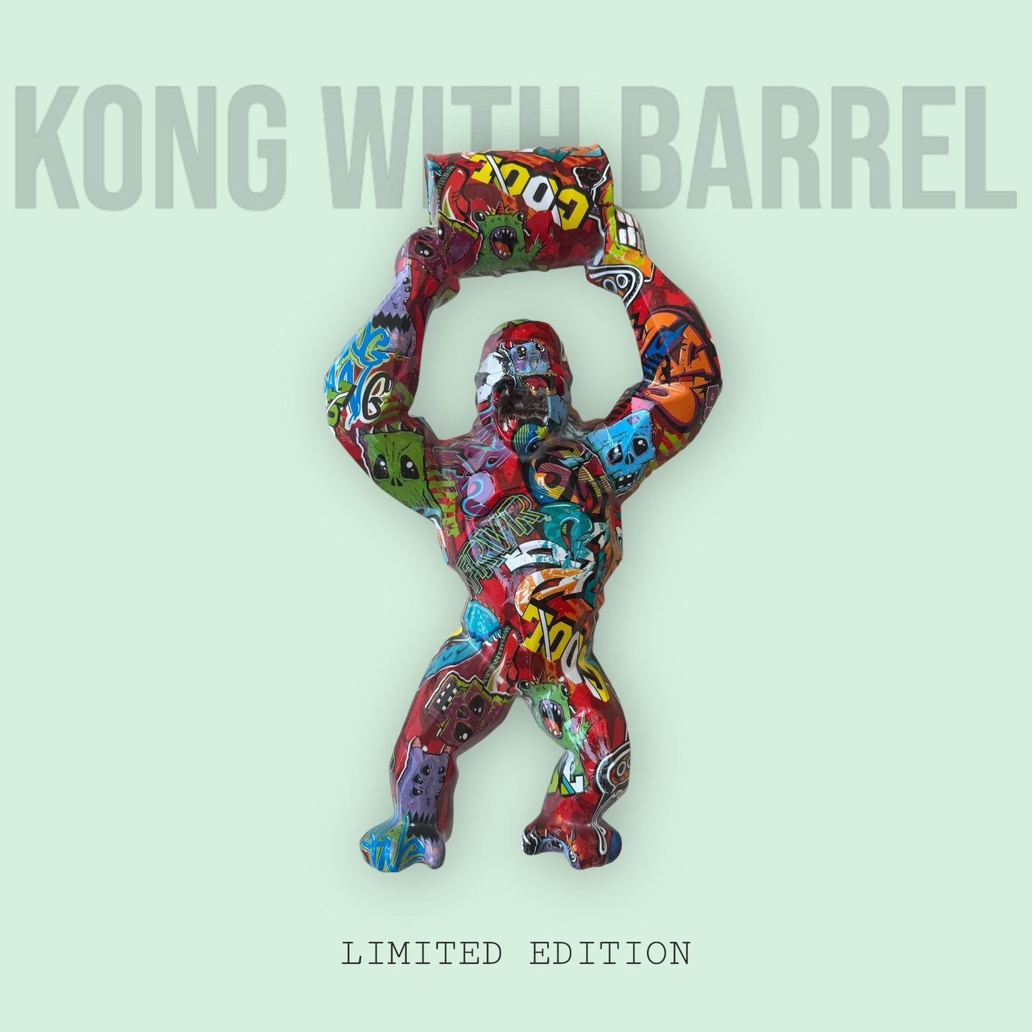 Kong with barrel
